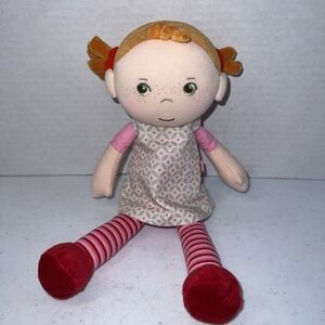 HABA Snug Up Doll Roya Pigtails Embroidered Face Plush Red Hair‎ 10"